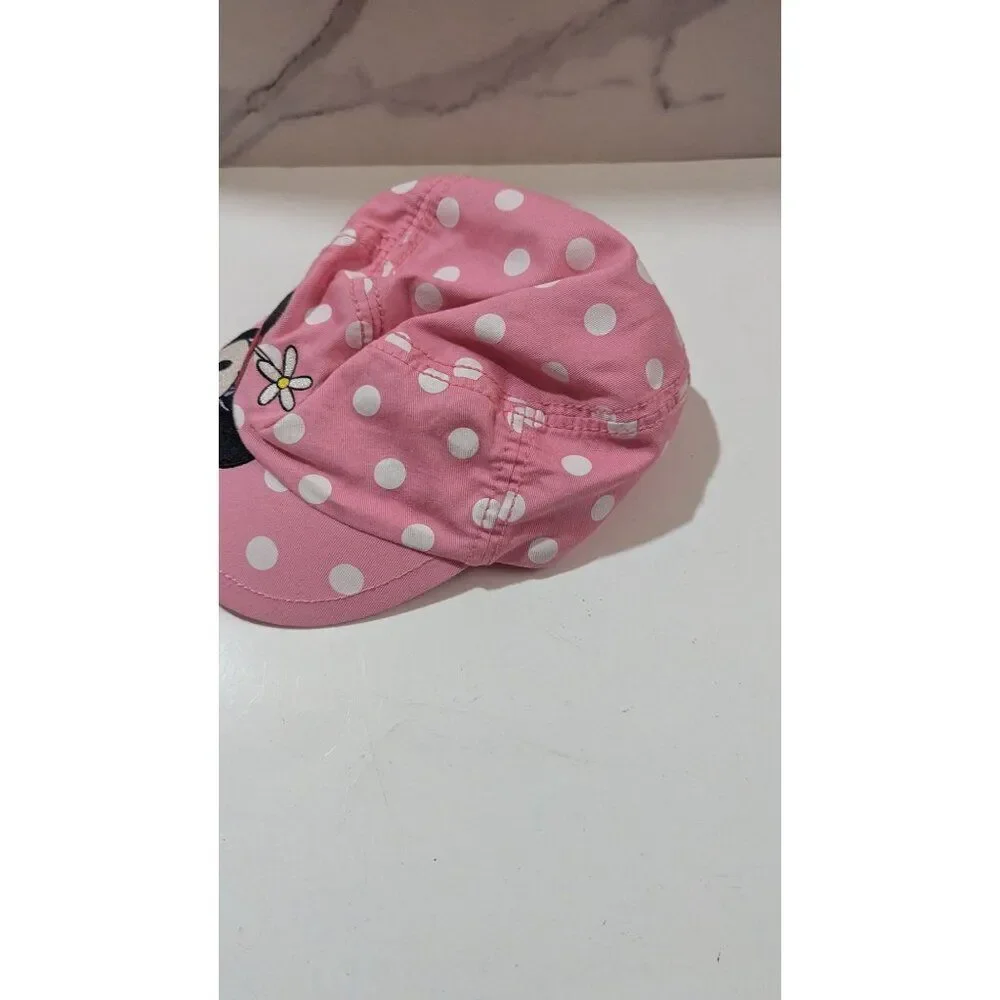 Disney Parks Minnie Mouse Pink Polka Dot Youth Cap With Embroidered Daisy Hat